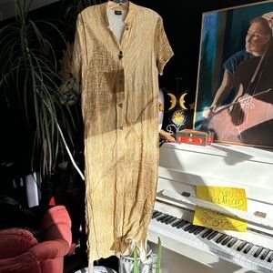 Animale Gold Yellow Maxi Blouse Vest Large